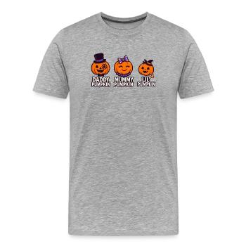 Daddy Pumpkin Mummy Pumpkin Lil' Pumpkin Familie - Männer Premium Bio T-Shirt - Grau meliert - Vorne - Damien (186cm)