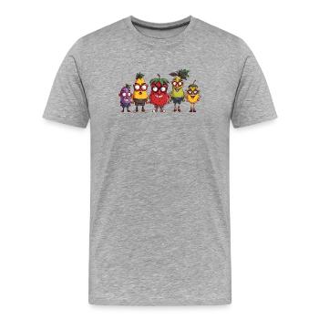 Obst - Männer Premium Bio T-Shirt - Grau meliert - Vorne - Damien (186cm)