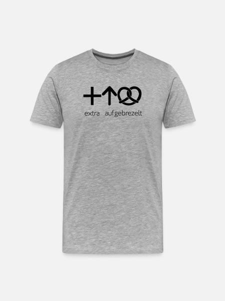 extra aufgebrezelt - Männer Premium Bio T-Shirt - Grau meliert