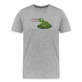 Hab dich - ganz doll lieb – Frosch Cartoon - T-shirt bio Premium Homme - gris chiné - Devant - Damien (186cm)