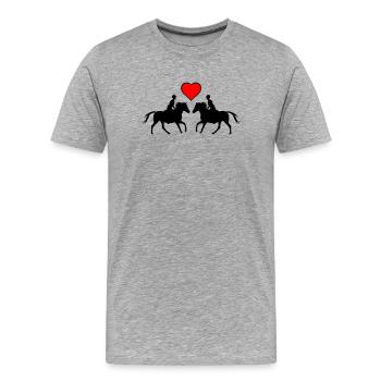 Riding Love - Men's Premium Organic T-Shirt - heather grey - Front - Damien (186cm)