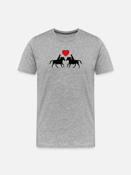 Reiten Liebe - Männer Premium Bio T-Shirt - Grau meliert