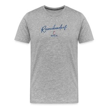 Reinickendorf - Berlin Flagge - Berliner Bär  - Männer Premium Bio T-Shirt - Grau meliert - Vorne - Damien (186cm)