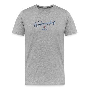 Wilmersdorf - Drapeau de Berlin - Ours de Berlin - T-shirt bio Premium Homme - gris chiné - Devant - Damien (186cm)