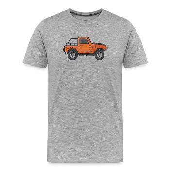 Dessin animé Jeep - T-shirt bio Premium Homme - gris chiné - Devant - Damien (186cm)