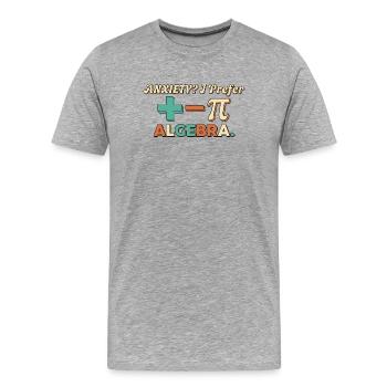 Algèbre au lieu de la peur - T-shirt bio Premium Homme - gris chiné - Devant - Damien (186cm)
