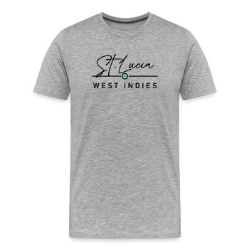 St. Lucia - West Indies - Caribbean - Men's Premium Organic T-Shirt - heather grey - Front - Damien (186cm)