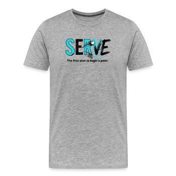 Tennis Serve Serve, Hoodie, T-shirt Merch - Men's Premium Organic T-Shirt - heather grey - Front - Damien (186cm)