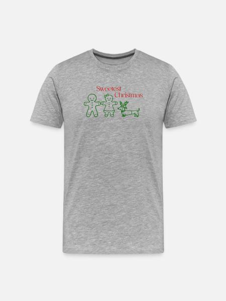 Christmas – Gingerbread Friends & Dachshund - Men's Premium Organic T-Shirt - heather grey