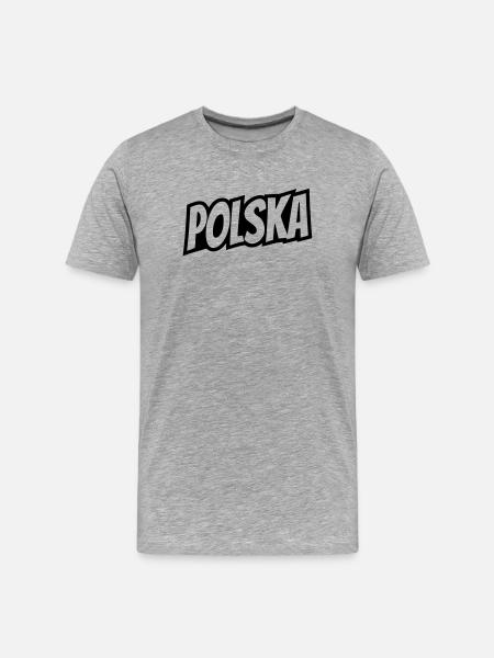 Polska - Poland Lettering - Men's Premium Organic T-Shirt - heather grey