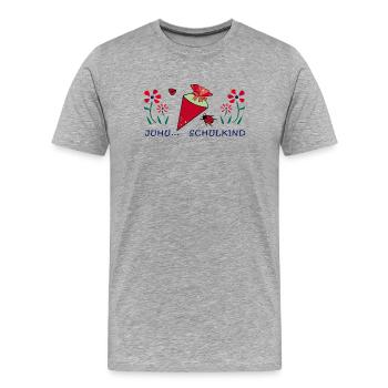 Youpi l’écolier - T-shirt bio Premium Homme - gris chiné - Devant - Damien (186cm)