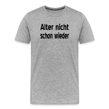 Alter - Männer Premium Bio T-Shirt - Grau meliert - Vorne - Damien (186cm)