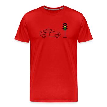 Traffic lights with cars - Men's Premium Organic T-Shirt - red - Front - Damien (186cm)