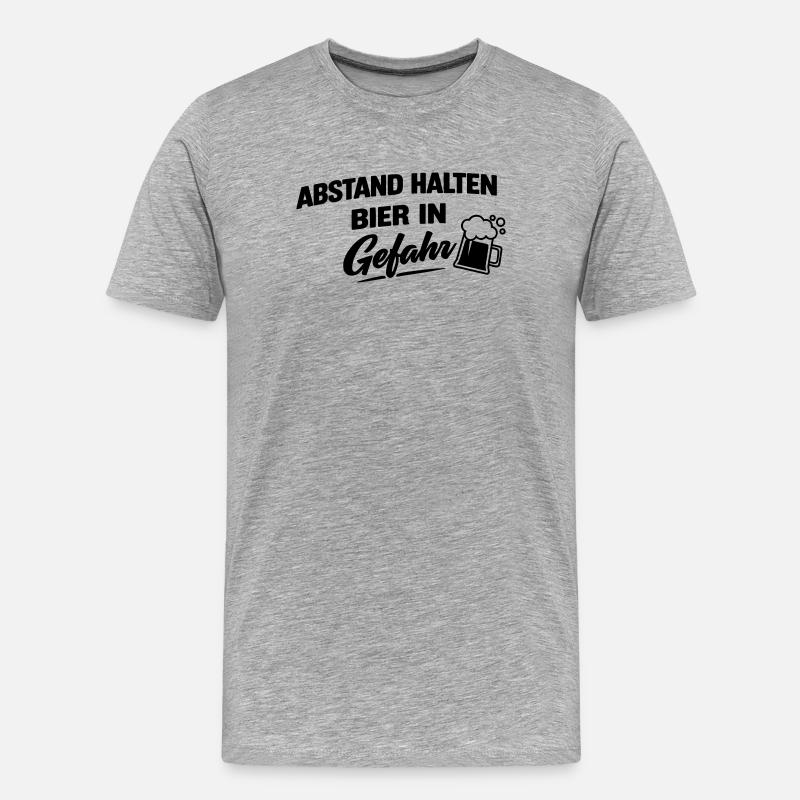 Bier in gefahr - Männer Premium Bio T-Shirt - Grau meliert
