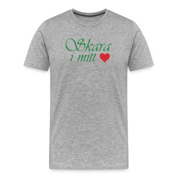 Foule dans mon cœur - T-shirt bio Premium Homme - gris chiné - Devant - Damien (186cm)