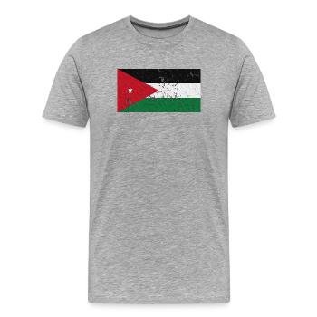 Geschenk für Jordanien - Männer Premium Bio T-Shirt - Grau meliert - Vorne - Damien (186cm)
