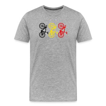 Cycling Belgium - T-shirt bio Premium Homme - gris chiné - Devant - Damien (186cm)