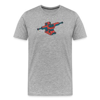 Skateur robuste à l’essieu de skateboard - T-shirt bio Premium Homme - gris chiné - Devant - Damien (186cm)