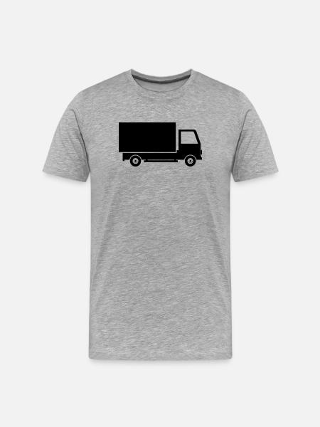 Lieferkisten-LKW - Männer Premium Bio T-Shirt - Grau meliert