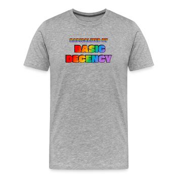 Radicalisés par la décence élémentaire - T-shirt bio Premium Homme - gris chiné - Devant - Damien (186cm)