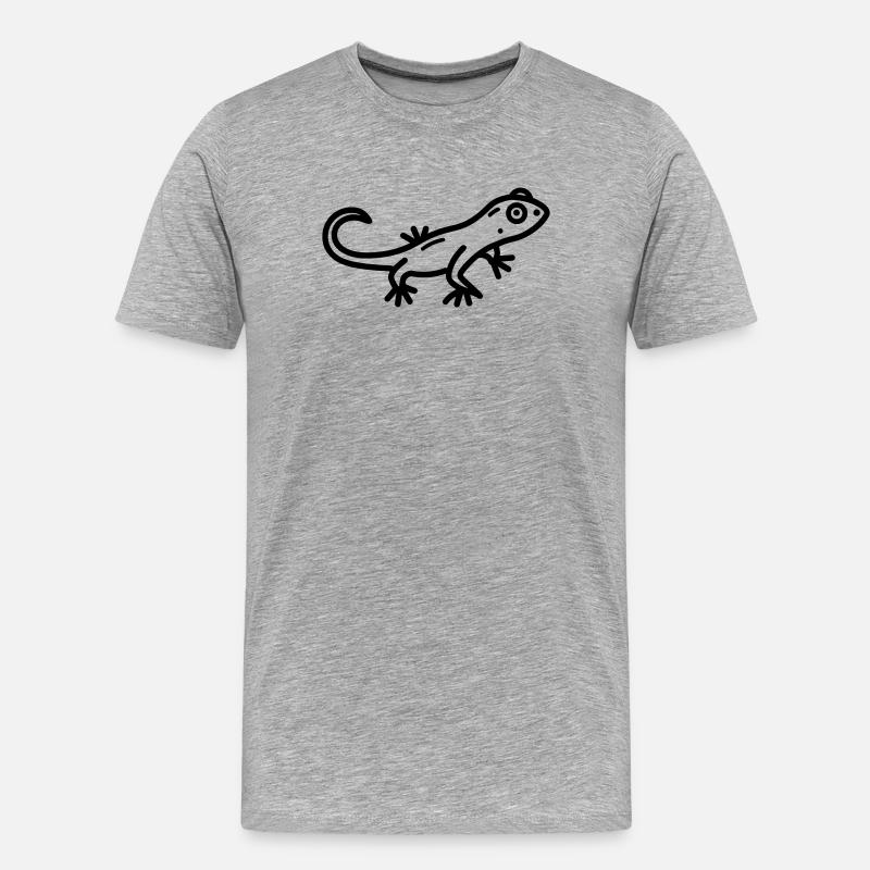 Eidechse - Männer Premium Bio T-Shirt - Grau meliert