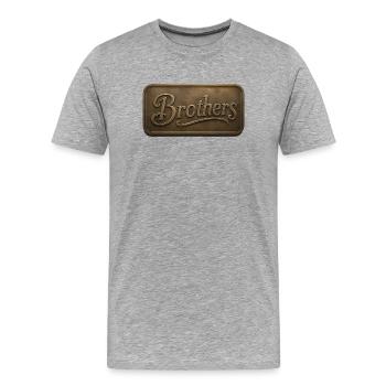 Brothers Bronze Relief Plaque - Men's Premium Organic T-Shirt - heather grey - Front - Damien (186cm)