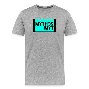 Mythos Mythos Globus - Männer Premium Bio T-Shirt - Grau meliert - Vorne - Damien (186cm)