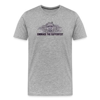 Embrassez The Sufferfest - T-shirt bio Premium Homme - gris chiné - Devant - Damien (186cm)