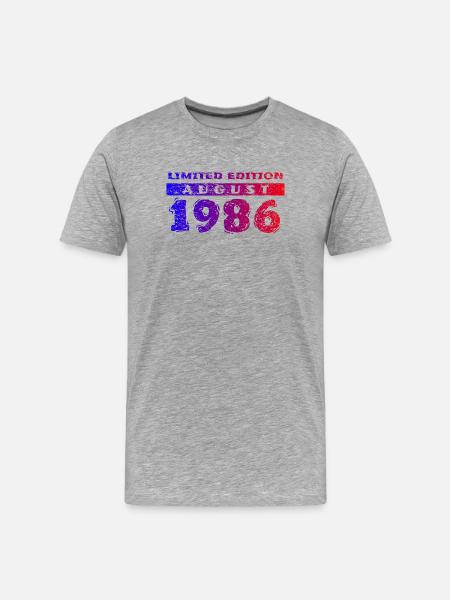 40e anniversaire Édition limitée 08/1986 - T-shirt bio Premium Homme - gris chiné
