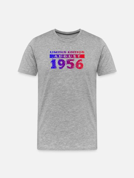 70e anniversaire Édition Limitée 08/1956 - T-shirt bio Premium Homme - gris chiné