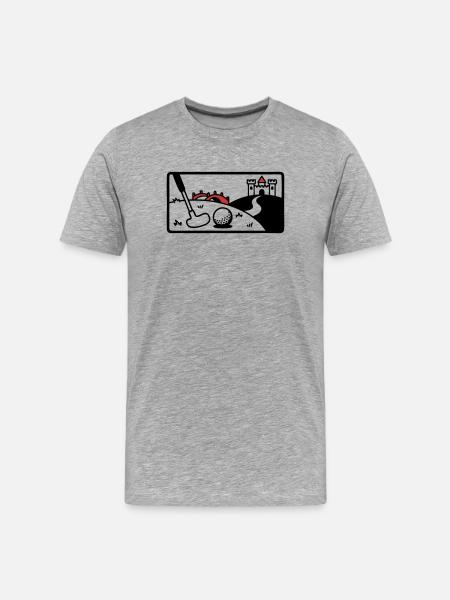 Minigolf Retro Cartoon Golfball JGA Team - T-shirt bio Premium Homme - gris chiné