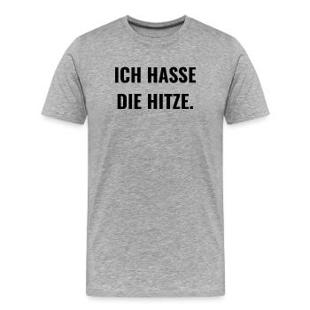 Ich hasse die Hitze. - Männer Premium Bio T-Shirt - Grau meliert - Vorne - Damien (186cm)