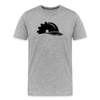 Casque et maison pour ouvriers du bâtiment - T-shirt bio Premium Homme - gris chiné - Devant - Damien (186cm)