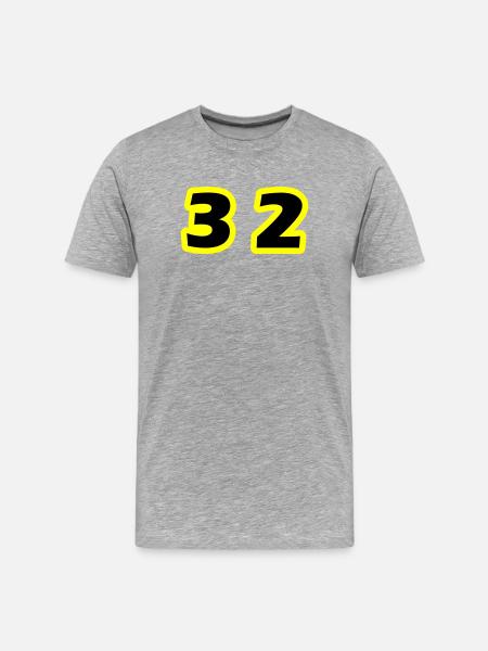32 Number Symbol - Men's Premium Organic T-Shirt - heather grey