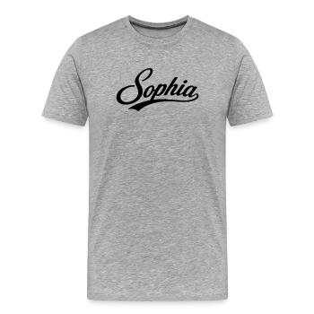Cadeau du nom de Sophia pour elle - T-shirt bio Premium Homme - gris chiné - Devant - Damien (186cm)
