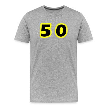 Symbole de 50 chiffres - T-shirt bio Premium Homme - gris chiné - Devant - Damien (186cm)
