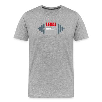 Humour de salle de sport Accro à la musculation - T-shirt bio Premium Homme - gris chiné - Devant - Damien (186cm)