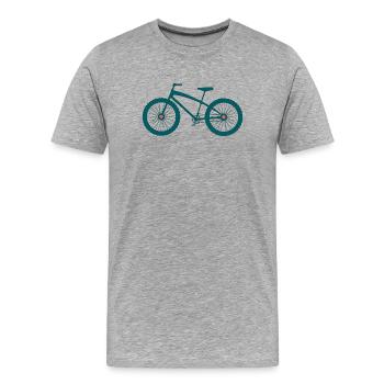 Mountainbike Fahrrad Silhouette Design - Männer Premium Bio T-Shirt - Grau meliert - Vorne - Damien (186cm)
