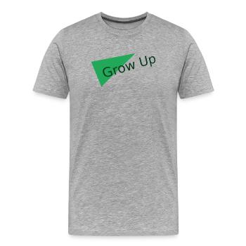 Grow Up Grün Dreieck Motiv - Männer Premium Bio T-Shirt - Grau meliert - Vorne - Damien (186cm)