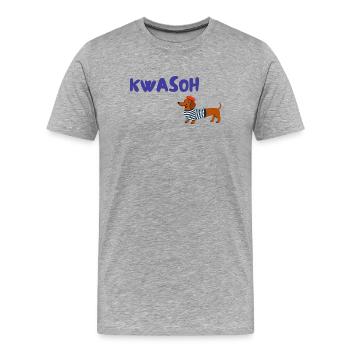 Croissant Pardoie: Dackel französisch - Männer Premium Bio T-Shirt - Grau meliert - Vorne - Damien (186cm)