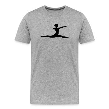 Gymnastik Mädchen - Männer Premium Bio T-Shirt - Grau meliert - Vorne - Damien (186cm)