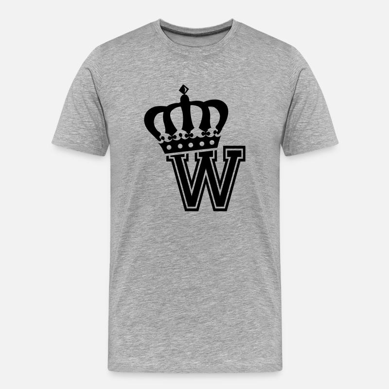 Buchstabe W - Männer Premium Bio T-Shirt - Grau meliert