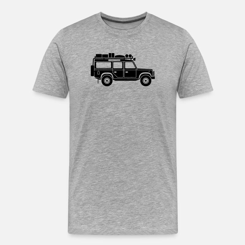 Defender D110 Expedition - Männer Premium Bio T-Shirt - Grau meliert