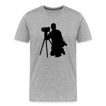 photographer - Men's Premium Organic T-Shirt - heather grey - Front - Damien (186cm)