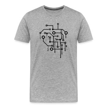 tropfen graffiti spray schaltkreis draht daten mic - Männer Premium Bio T-Shirt - Grau meliert - Vorne - Damien (186cm)