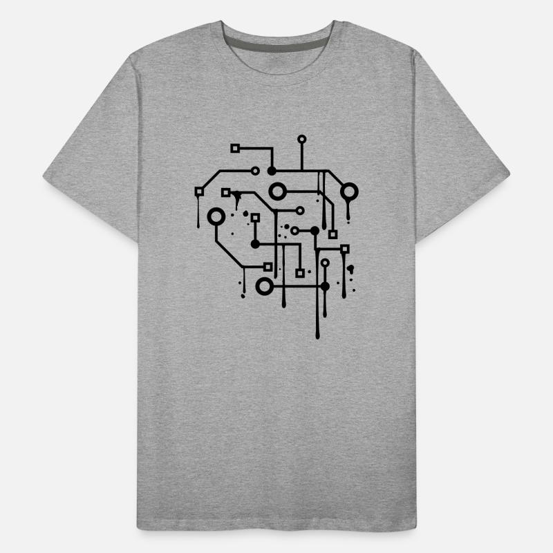 drop graffiti spray circuit wire data mic Men's Premium Organic T-Shirt