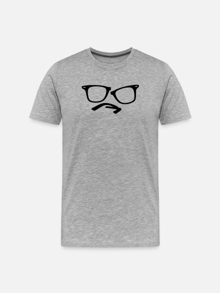 hipster nerd glasses - Men's Premium Organic T-Shirt - heather grey