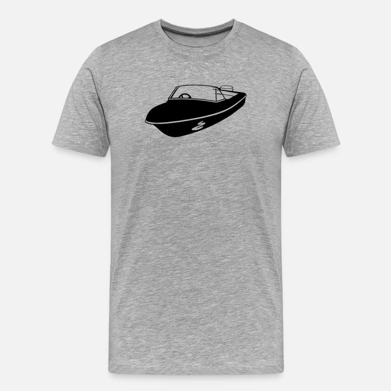 speedboat rennboot - Männer Premium Bio T-Shirt - Grau meliert