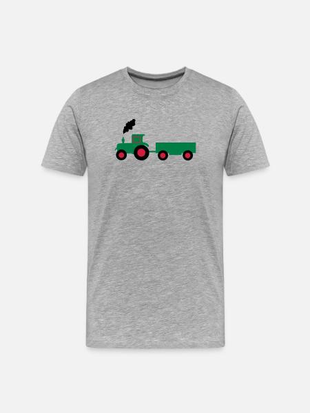 tractor anhaenger - Men's Premium Organic T-Shirt - heather grey