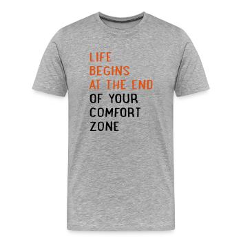 Motivation - Männer Premium Bio T-Shirt - Grau meliert - Vorne - Damien (186cm)